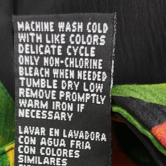 Sag Harbor Women's Black, Green Tropical Floral Sleeveless Maxi Dress Size 14P - Picture 12 of 12